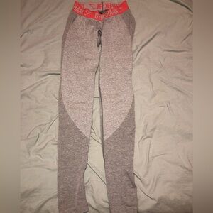 Gymshark Gray and Pink Full Length Leggings size XS